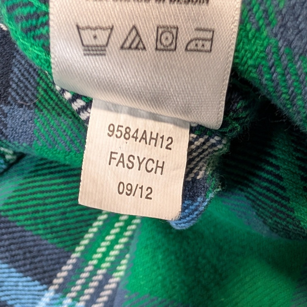 Aeropostale Mens Plaid Flannel Button Down Shirt Medium Green Blue - Picture 4 of 8